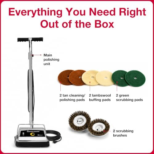 Koblenz P-1800 Floor Polisher and Buffer, 12 in Twin Brush, 2 Speeds, Gold