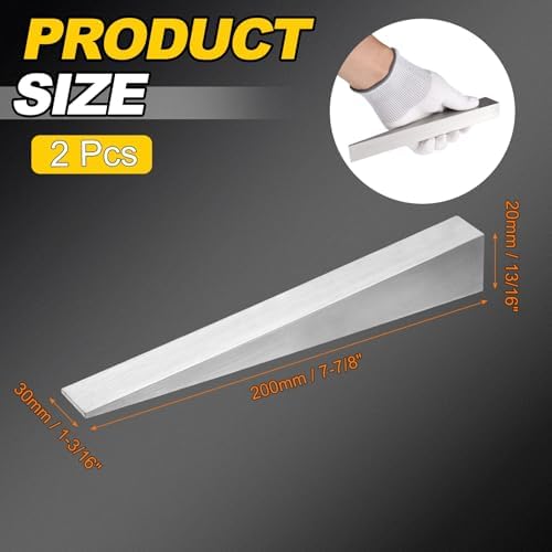 HARFINGTON 2Pcs Stainless Steel Flange Wedge, 1-3/16" x 13/16" x 7-7/8" Metal Right Angle Wedge Shim Spreading Flange Triangle Pipefitting Welding Underpinning Tool for Lathe Milling Machine