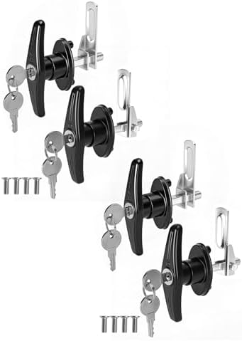 Truck Cap T-Handle Lock Latch, L&R Lock, 2 Set | Camper Shell T-lock Replacement Accessories Parts, Truck Bed Topper Door Locking Kit, Keyed A-like