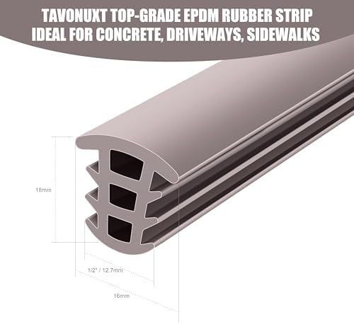 Flexible EPDM Rubber Strip (10 ft Long x 1/2 inch Wide) - Concrete Crack Repair & Replacement, Weather & Aging Resistant Expansion Joint Filler for Driveways, Sidewalks