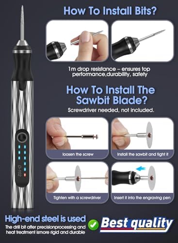 Upgraded Electric Engraving Pen with 37 Bits & 3-Speed Adjust,USB Rechargeable,Rotary Tool for 50+ Surfaces - Professional & Beginner Friendly, Portable for DIY Crafts,Personalization & Gifts
