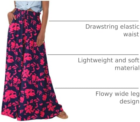 BTFBM Wide Leg Flowy Palazzo Pants for Women