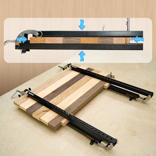 SpeTool Panel Clamp, 4-Way Pressure Parallel Clamp For Board Cabinet, Tabletops, Woodwork, Adjustable Parallelogram Couplers, Cutting Board Clamps For Precision Projects, 16 Inch Panel Clamps 2 Pack