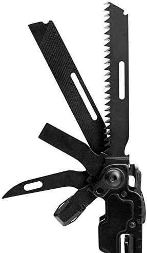 SOG PowerAccess Deluxe All-Around Heavy Duty Stainless Steel Multi-Tool w/Nylon Sheath, Two Knife Blades, Can & Bottle Opener, Black