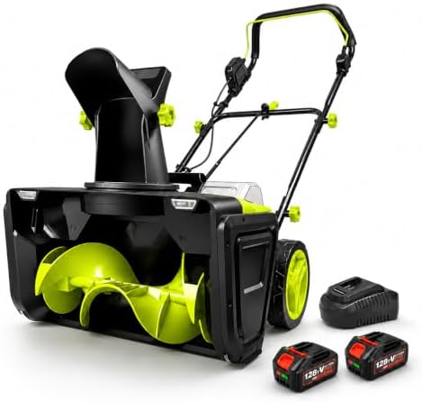 Snow Blower Cordless, 40V Snowblower Battery Powered 3500 W Brushless Motor, 20" Path, 25ft Max Throw, LED Lights for Driveway and Entryway