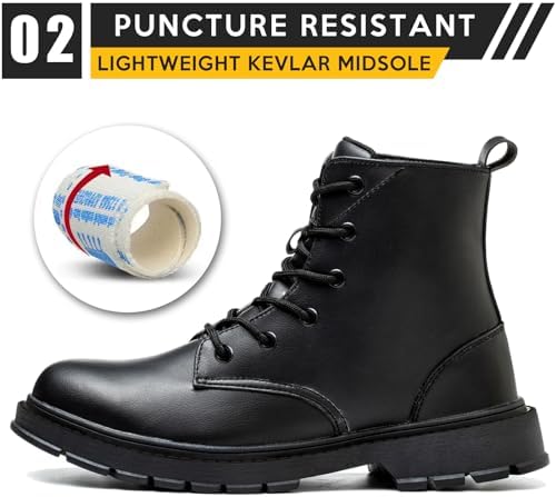 OWIF Waterproof Steel Toe Boots for Women Men, 6" Comfortable Composite Toe Work Boots Safety Construction Shoes