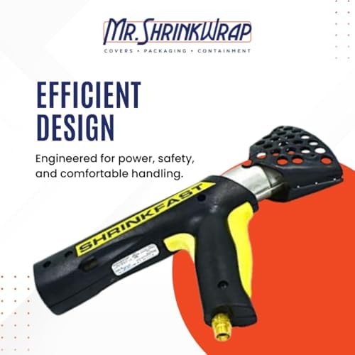 Mr. Shrinkwrap Bundle - Shrinkfast 998 Propane Heat Gun, 200000 BTU, Ready to Use with 25' Hose, Regulator, Wrench, Hard Case, 6' Angled Extension, and Shrink Film Knife Made in the USA
