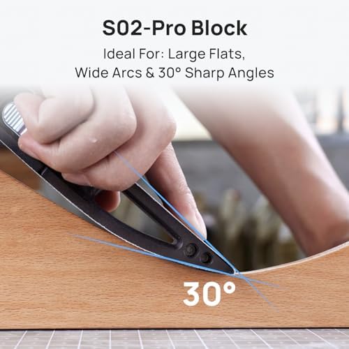 HOZO NeoBlock Sanding Block Set – 1 Magnetic Handle + 3 Swappable Heads (Basic, Pro, Expert) with 6 Grit Belts (120/180/240/400/600/800), Supports Wet Sanding, Quick-Swap for 3D Printing & DIY Project