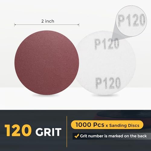 HARFINGTON 5 Pcs 2 Inch Sanding Discs 180 Grit Red Aluminum Oxide