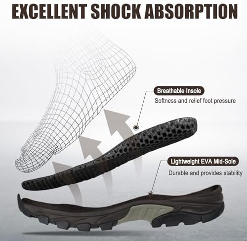 Kalkal Rubber Boots for Men, Waterproof Insulated Mid Calf Mens Rain Boots