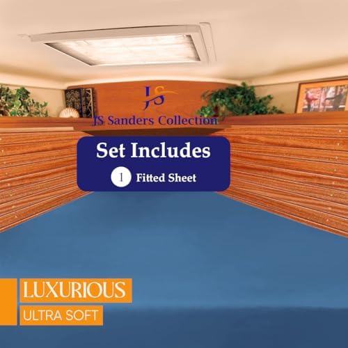 JS Sanders XL V Berth Boat Sheet 1 Pcs 600 TC Egyptian Cotton, Mediterranean Blue