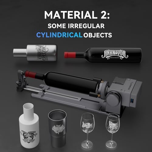 ATOMSTACK Rotary Bundle R8 Pro Rotary Chuck, Rotary Roller, 4th Axis & Y-Axis Dual Rotary Kit, For AtomStack Laser Machine, for Cylindrical & Irregular Objects (Cups, Bottles, Spheres), USB Plug Play