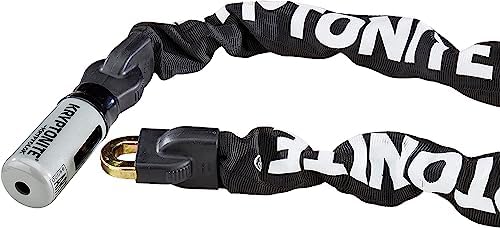 Kryptonite Kryptolok 912 Bike Chain Lock, 4 Feet Long 9mm Steel Chain Heavy Duty Anti-Theft Sold Secure Gold Bicycle Chain Lock with Keys for Bike, Motorcycle, Scooter, Bicycle, Door, Gate, Fence