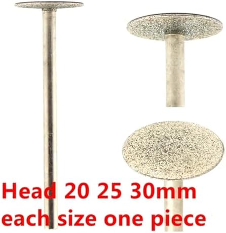 Grinding Wheel for Drill 6Pcs 20/25/30mm Super-Thin T Head Diamond Grinding Needle Bit Mounted Point Carving 6mm Tools Shank(2*Diameter 20/25/30mm)