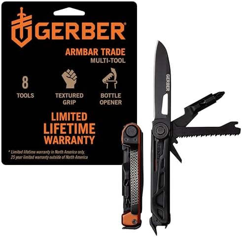 Gerber Armbar Trade EDC Pocket Knife Multitool, Bottle Opener, Burnt Orange