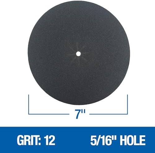 Mercer Industries 407012 Silicon Carbide Cloth Floor Sanding Edger Discs, 7" x 5/16" Hole, Grit 12X (50 pack)