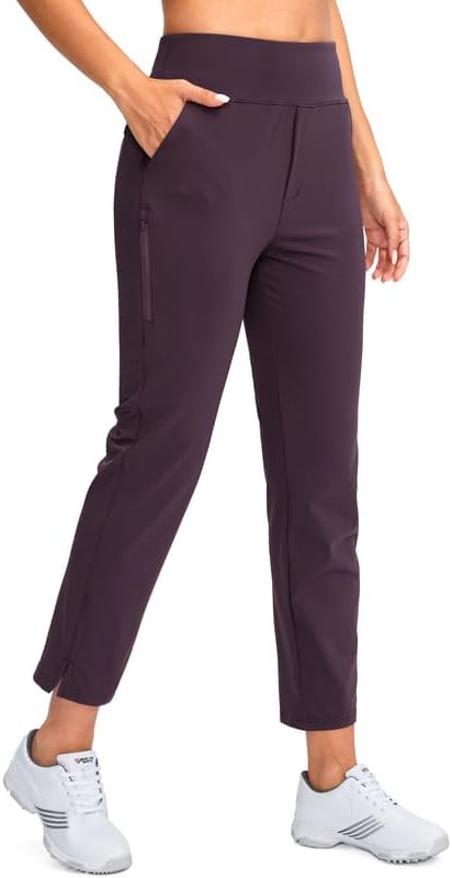 YYV Women's Golf Pants High Waist Stretch Ankle Pants with Pockets