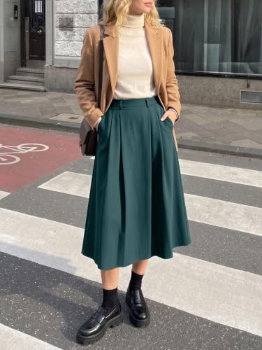 Casly Lamiit A-Line Midi Skirts for Women Business Skirt