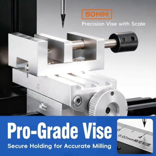 ZHRUI Electroplated Mini Metal Milling Machine 36W 20000rpm DIY Vertical Miniature Mill Lathe Machine Tools for Creative Maker Miniature Miller