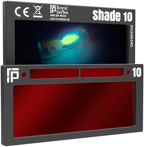 The Duke Single 2.0 | Shade 10 Red Auto Darkening Welding Lens | 20A TIG Rating - No Flashing | 2" X 4.25" X 0.2" | Red Welding Lens - Blue/Green Puddle | Ridge Products Royal Series 2.0