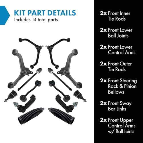 TRQ Front Steering & Suspension Kit Ball Joint Control Arm Control Arm