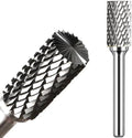 Carbide Burr Set 1/4" Shank SB-3 Die Grinder Bits Tungsten Double Cut Burr Bits (3/8" Cutter Dia X 0.86" Cutter Length) for Die Grinder Kits Metal Grinding Drilling Polishing (1pcs)