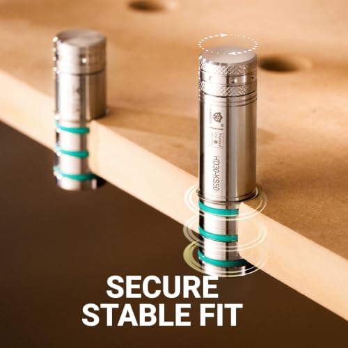 HONGDUI HONGDUI 20mm Bench Dog 304 Stainless Steel Extend 30mm Above the MFT for 20mm Chamfered Dog Holes with Expansion Locking O-ring MFT Accessories