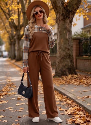 WIHOLL Two Piece Sets for Women Fall Outfits Casual Matching Lounge Sets