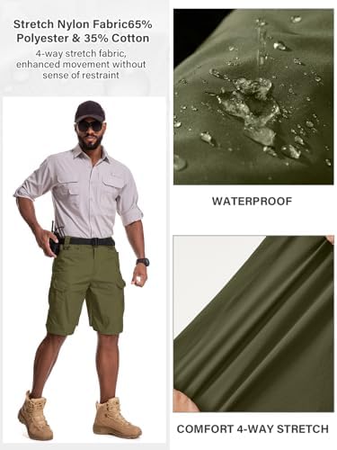 Mens Work Shorts Cargo Tactical Outdoor Wear Resistant Hiking Tool Shorts