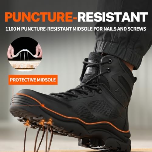 Steel Toe Boots for Men Work Indestructible Safety Boots