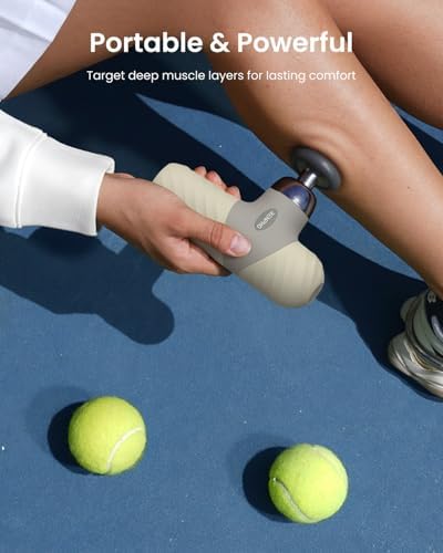 RENPHO Mini Thermal Massage Gun with Heat, Color Silicone Casing, 4 Speeds