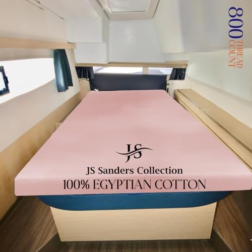 JS Sanders XL V Berth Boat Sheet 1 Pcs 600 TC Egyptian Cotton, Blush