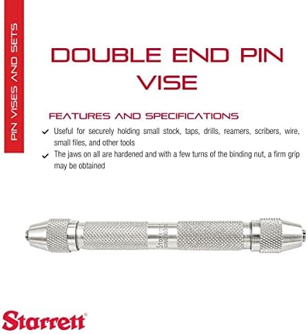 Starrett Double End Pin Vise, 0-.125" Range