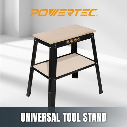 POWERTEC Tool Stand, MDF Split Top Expands to 20"x25", 32" Work Height Power Tool Stand for Drill Press, Belt Sander, Bench Grinder, Band Saw, Scroll saw, and Planer (UT1002)