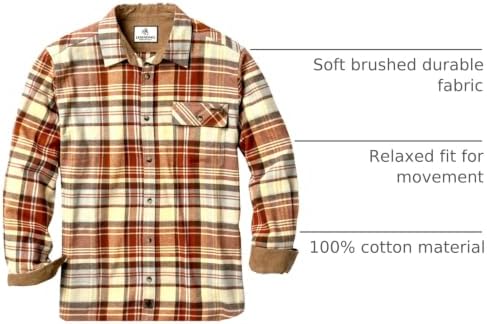 Legendary Whitetails Mens Flannel Long Sleeve Button Down 100% Cotton Shirt