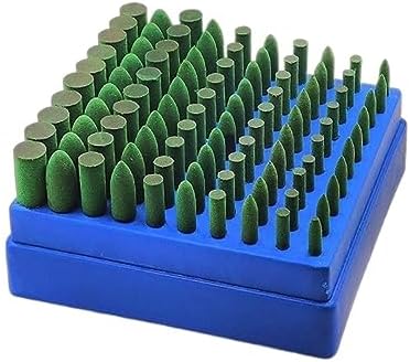 100pcs Abrasive Rubber Mounted Points 3mm Shank Grinding Polishing Buffing Wheel Burr Electric Grinder Replacement for Rotary Tools Angle Grinder Sanding Disc(Mix(Cylinder Bullet))