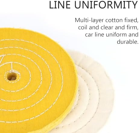 SCOTTCHEN 8 inch Buffing Polishing Wheel Soft(60 Ply) Fine（60 Ply） Medium（40 Ply） Coarse（3/5 in Thick） Rough（3/5 in Thick） Polish Pad for Bench Grinder with 5/8" Arbor Hole 5 Pcs