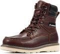 SUREWAY Men's 8" Moc Toe Full-Grain Leather Soft Toe Work Boots, EH Rated