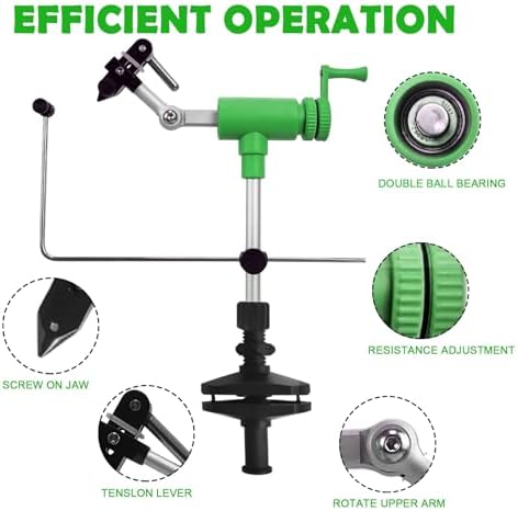 Riverruns II Generation Rotary Fly Tying Vise 360 Degree Rotation Ultra Light Rotary Fly Vise