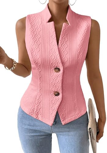 Mina Self Women's Sleeveless Sweater Vest,Knit Stretchy Dressy Casual Top