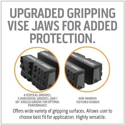 Work IQ Tools Flex Fit Vise Jaws | Reversible Multi-Functional Jaws | Non-Marring Textured Rubber, 4 Vertical & 3 Horizontal Grooves and 160° Angled Groove for Optimal Performance