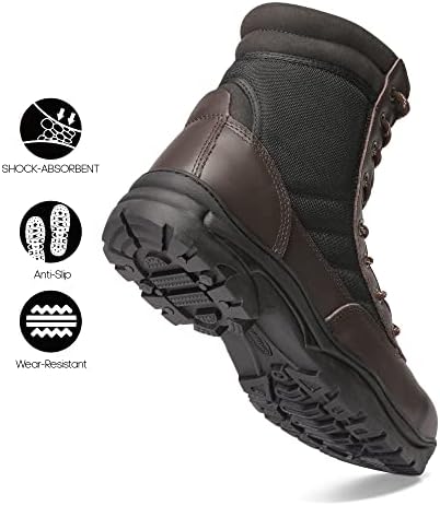 NORTIV 8 Men's Steel Toe Work Boots Side Zipper