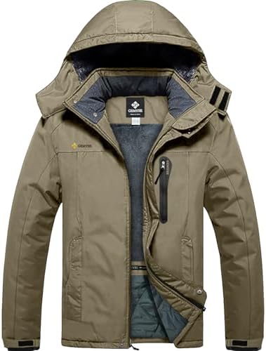 GEMYSE Men's Winter Ski Jacket Waterproof Snow Coat with Detachable Hood