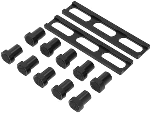 Bench Dog Set Aluminium Alloy High Strength Woodworking Planing Stop Board for Milling Cutting Grinding, Versatile Clamping Device, Secure Fixation, Precise Size, Anodized (19mm)