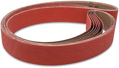 Red Label Abrasives 2 X 72 Inch 80 Grit EdgeCore Ceramic Grinding Sanding Belts, 6 Pack