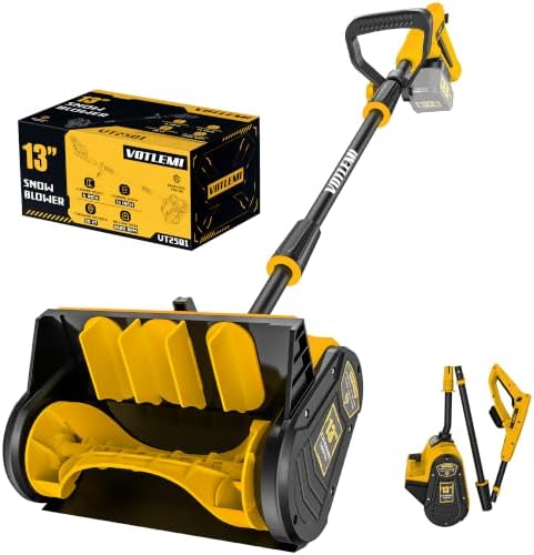 13 Inch Cordless Snow Shovel, Compatible with 20V DeWalt Battery, Electric Brushless Snow Shovel with Directional Plate, for Pathway, Patio, Deck, Driveway, Yellow(Tool Only)