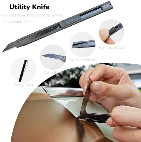 Vinyl Wrap Tool Kit with 2000W Heat Gun - Car Window Tint Kit - Includes Felt Squeegee, Magnets, Tool Pouch, Knife & Gloves for Auto Film, PPF, Decal