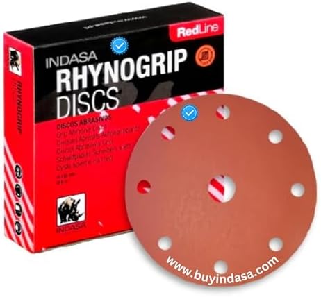 Buy Indasa Rhynogrip Redline 6" 9-Hole Vacuum Sanding Discs, 690 Series 40