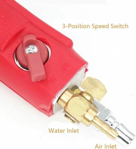 4 Inch Air Grinder, 4300RPM Pneumatic Polisher Grinder Granite Marble Stone Wet Air Sander for Marble Stone Polishing (Red)-