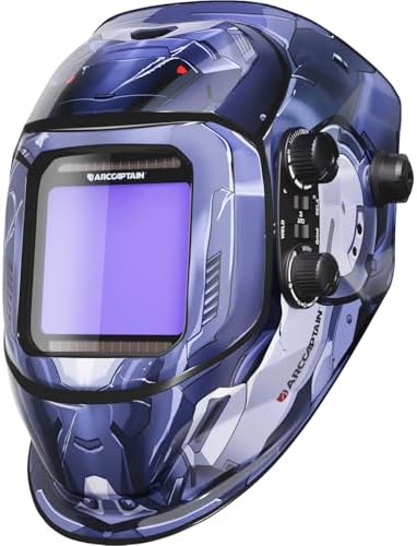 ARCCAPTAIN Auto Darkening Welding Helmet, 3.94"X3.66" Large Viewing Screen